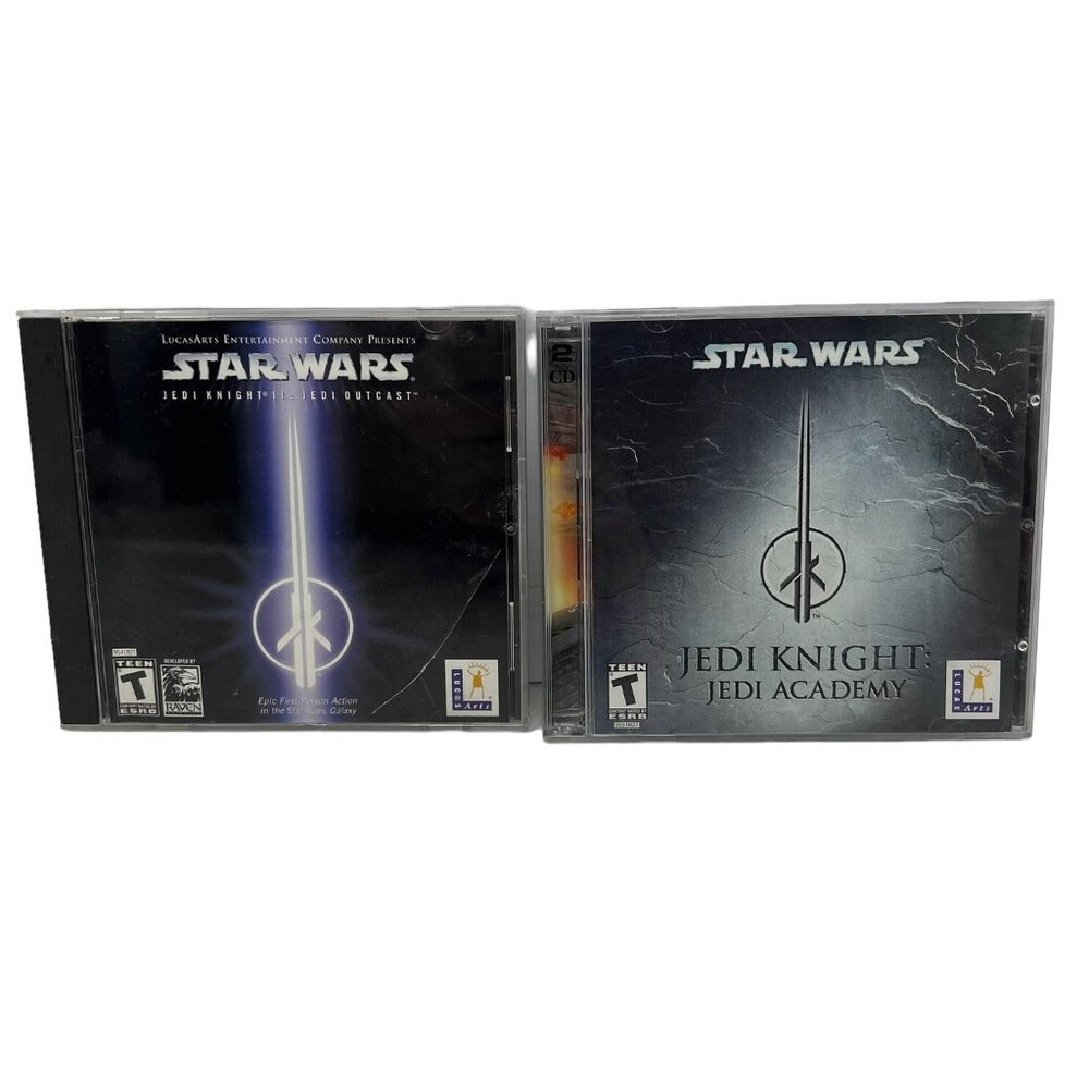 Star Wars Jedi Knight Academy & II 2 Outcast PC Game Lot Tested 2002 2003 Retro